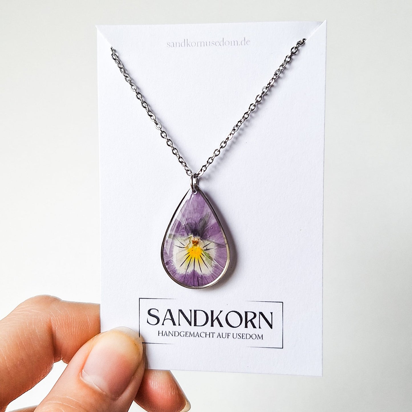 Kette mit Stiefmütterchen - SANDKORN Usedom
