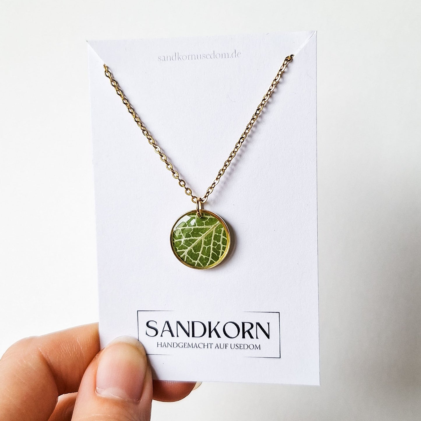 Kette mit Fittonia-Blatt - SANDKORN Usedom