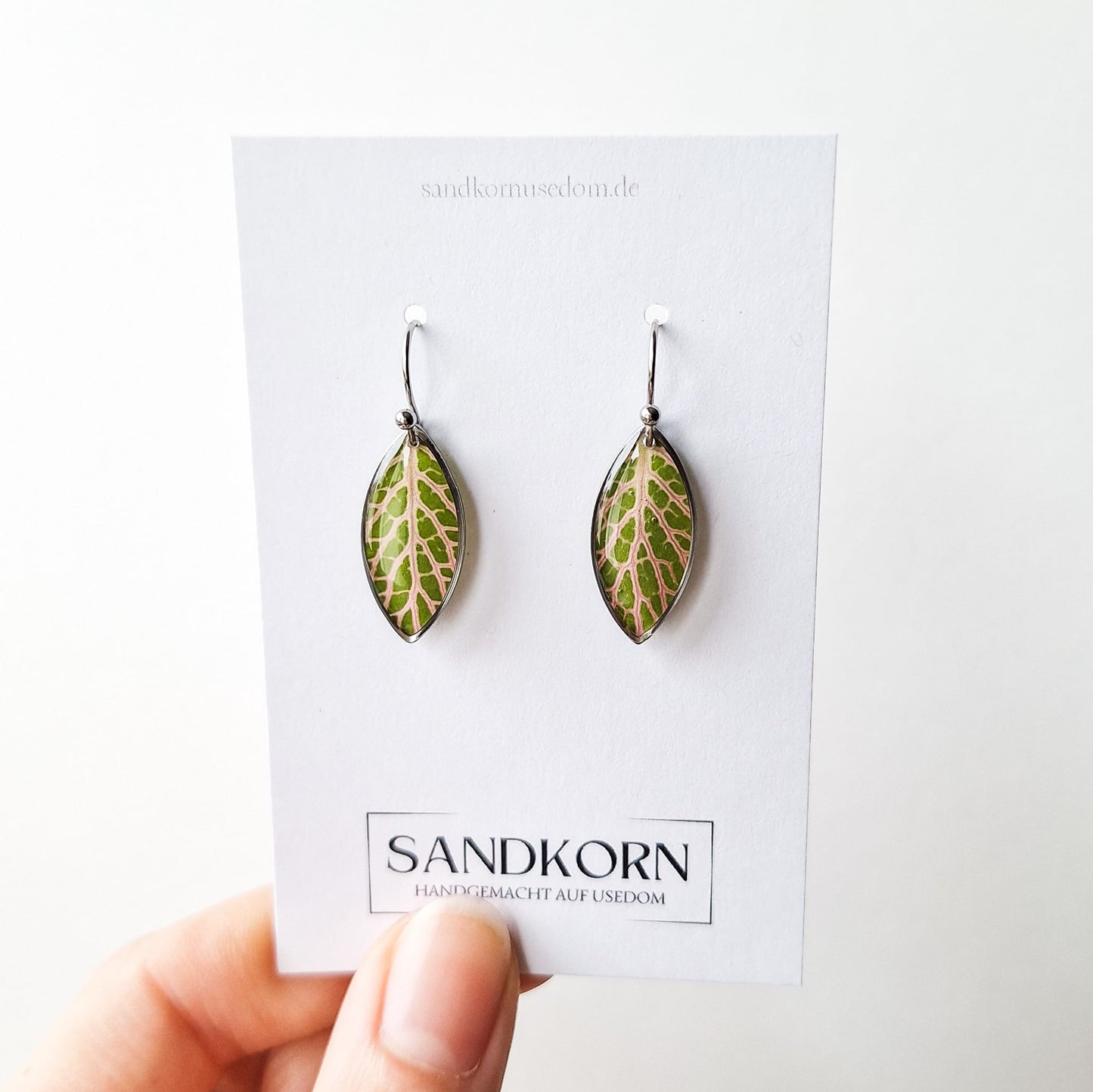Ohrringe mit Fittonia-BlÀttern