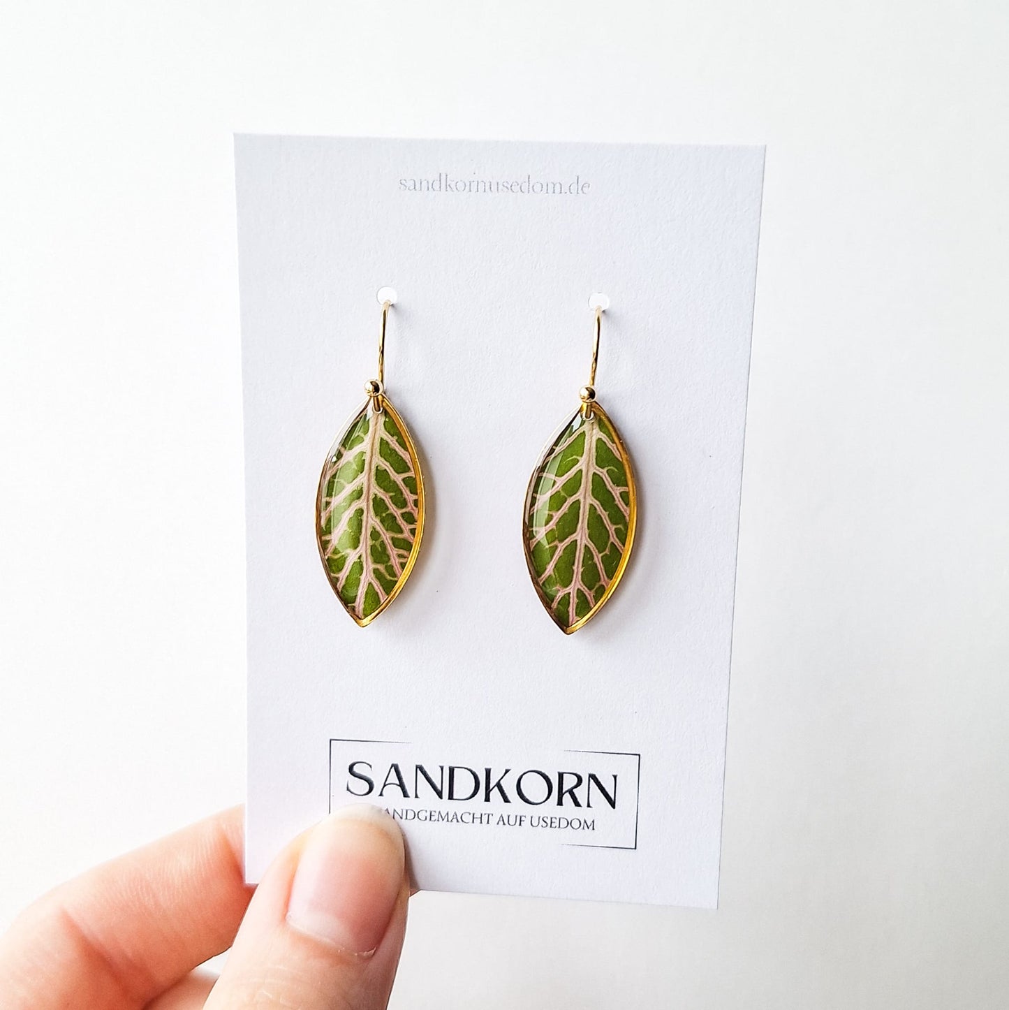 Ohrringe mit Fittonia-BlÀttern