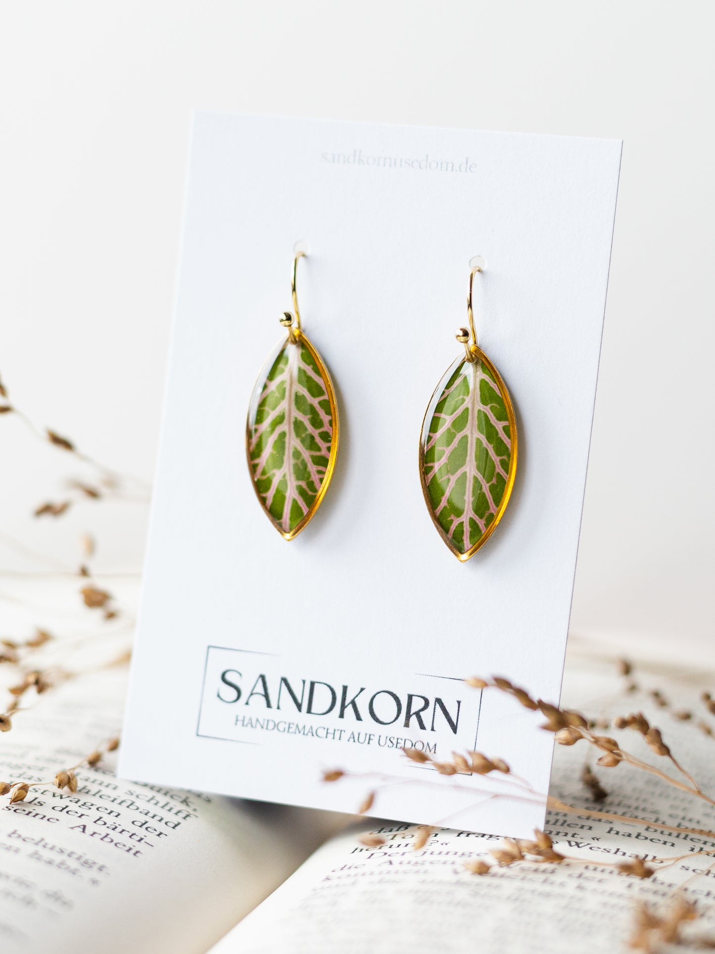 Ohrringe mit Fittonia-BlÀttern