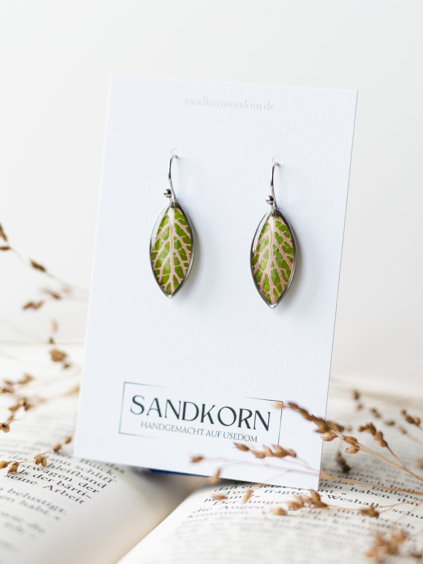 Ohrringe mit Fittonia-BlÀttern