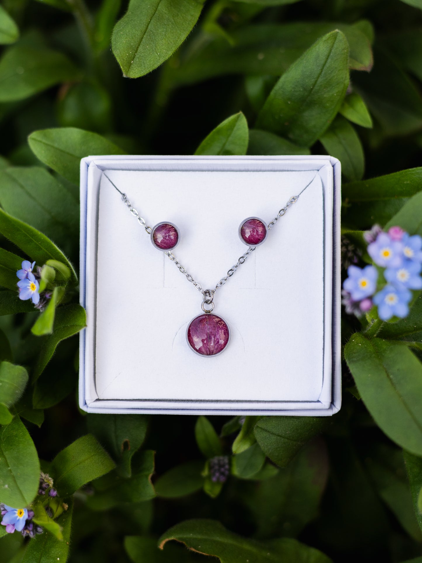Schmuckset mit Hortensie