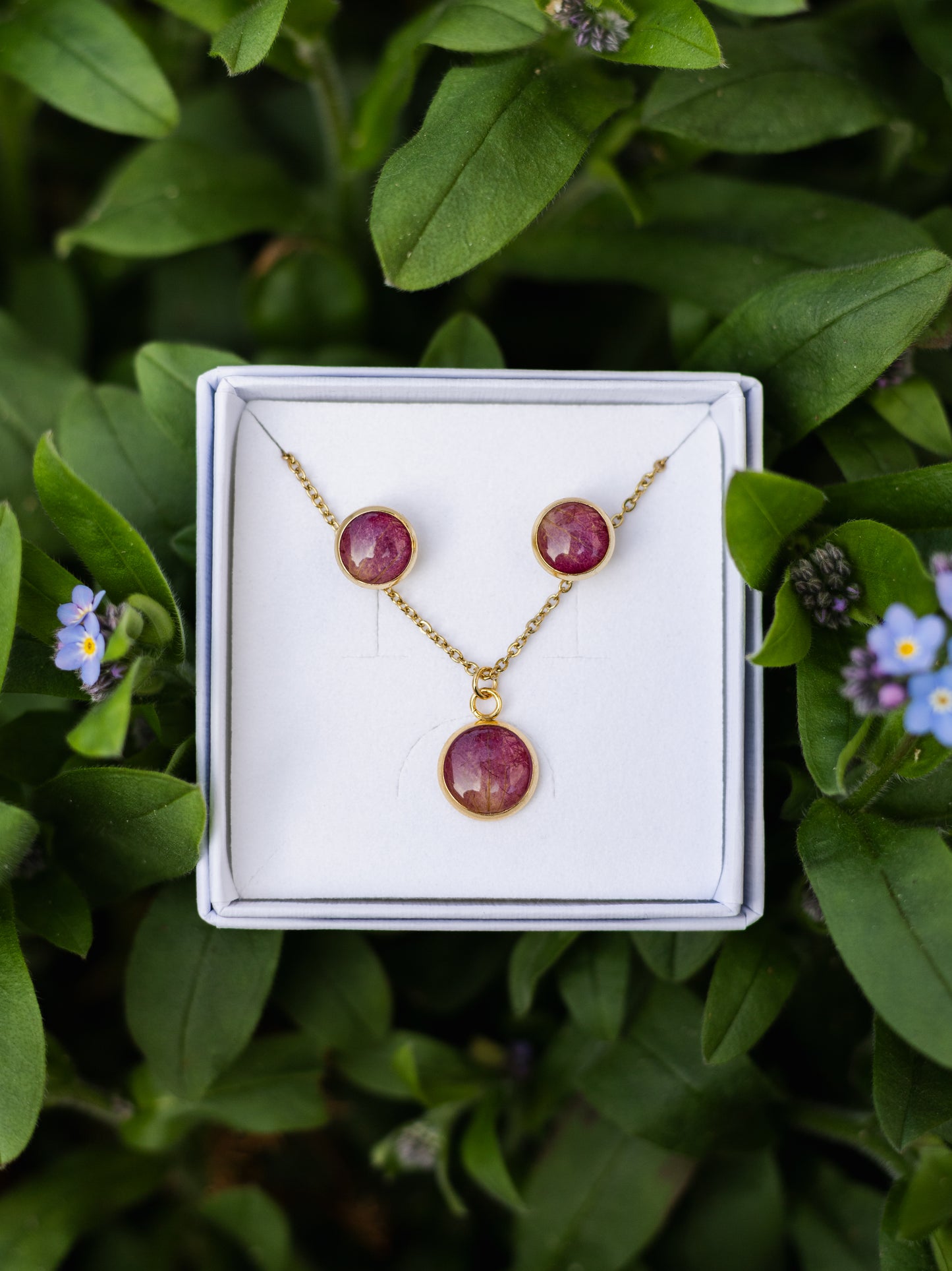 Schmuckset mit Hortensie