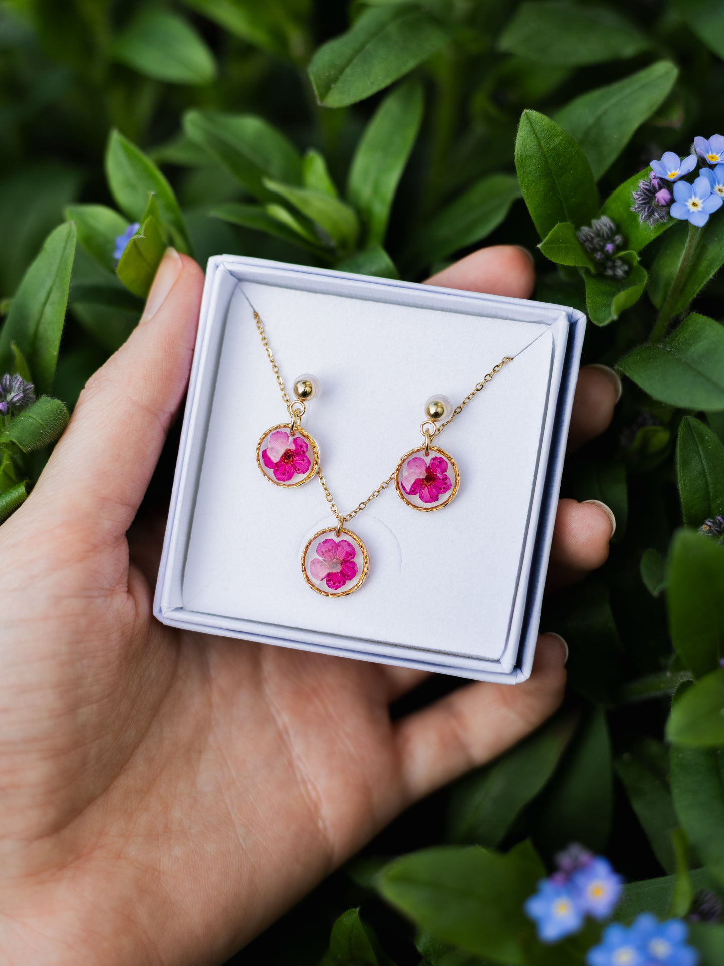 Schmuckset mit Spiere - Pink