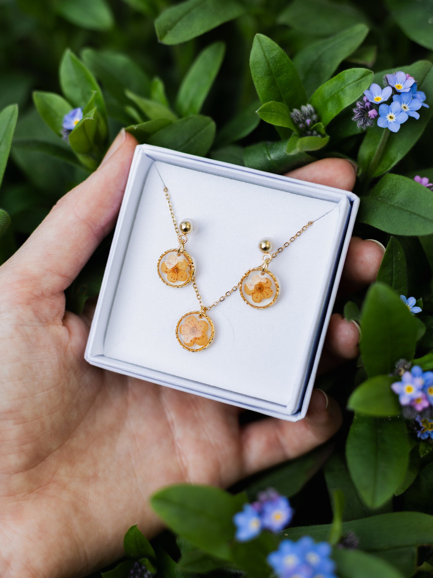 Schmuckset mit Spiere - Orange