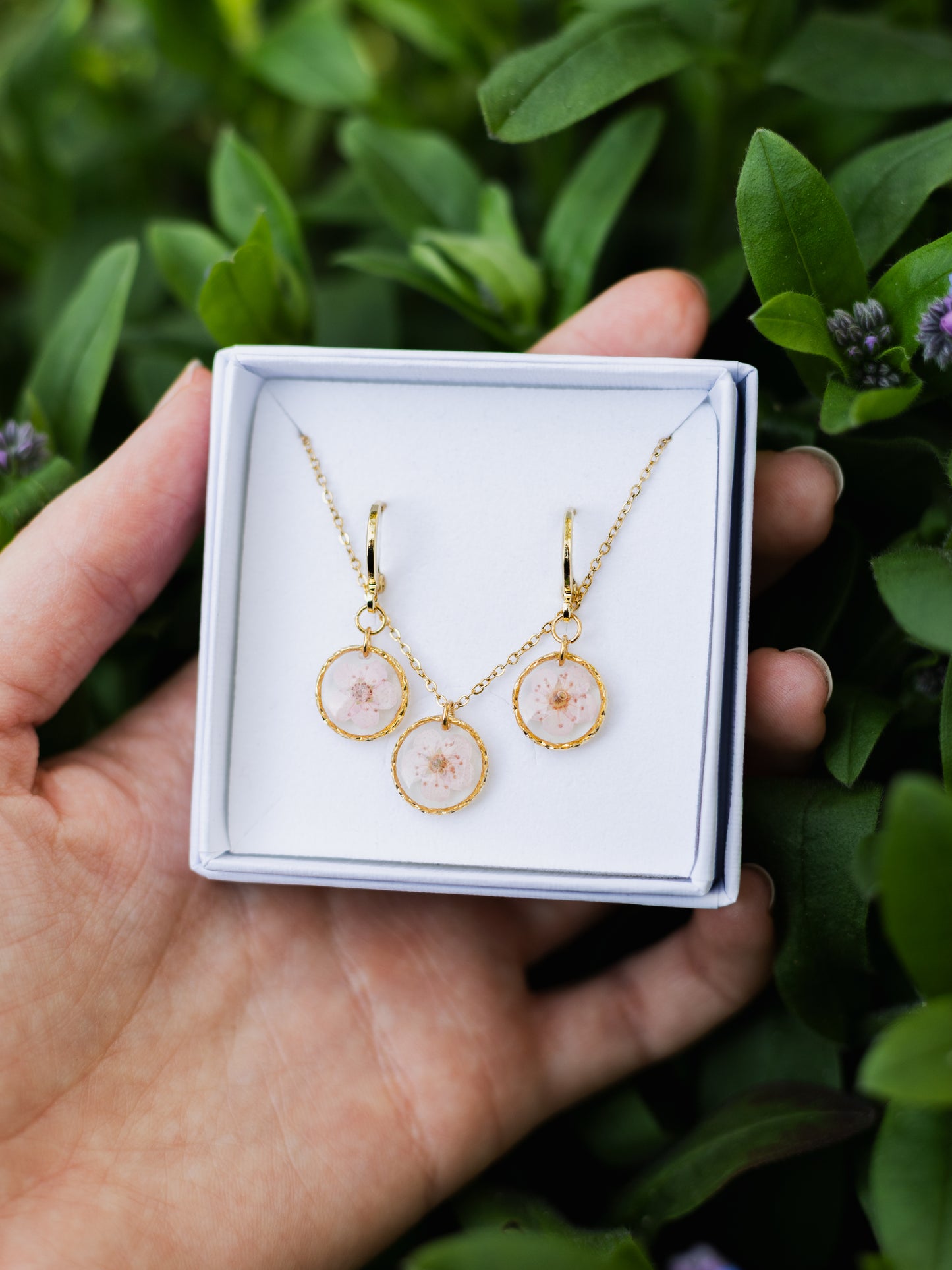 Schmuckset mit Spiere - Rosa