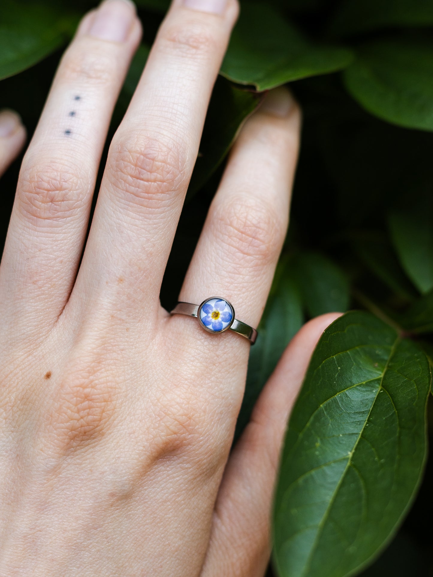 Ring mit Vergissmeinnicht