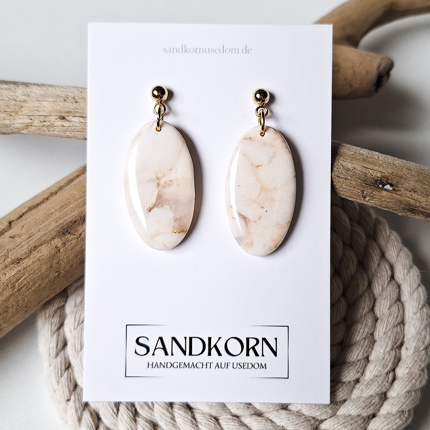 Helle ovale Ohrringe - SANDKORN Usedom