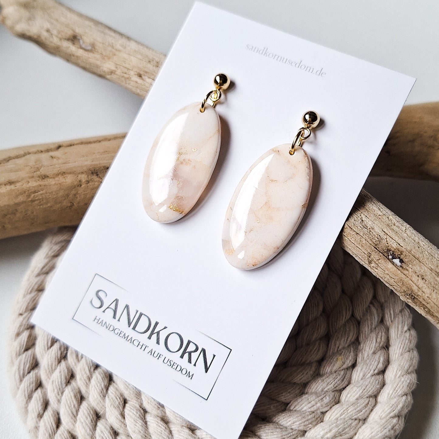 Helle ovale Ohrringe - SANDKORN Usedom
