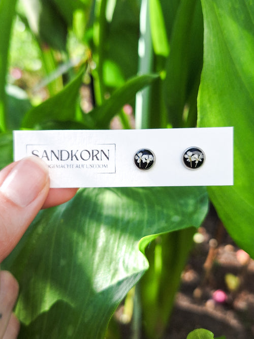 Blüten-Stecker - Schwarz 8 mm - SANDKORN Usedom 