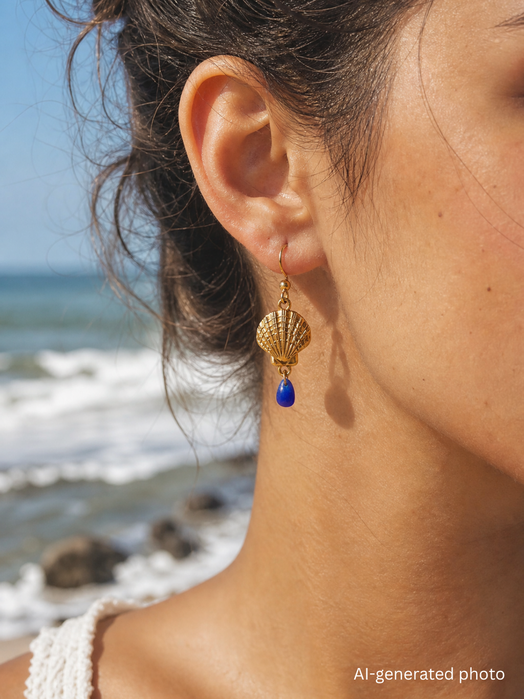 Sea glass earrings - Aqua