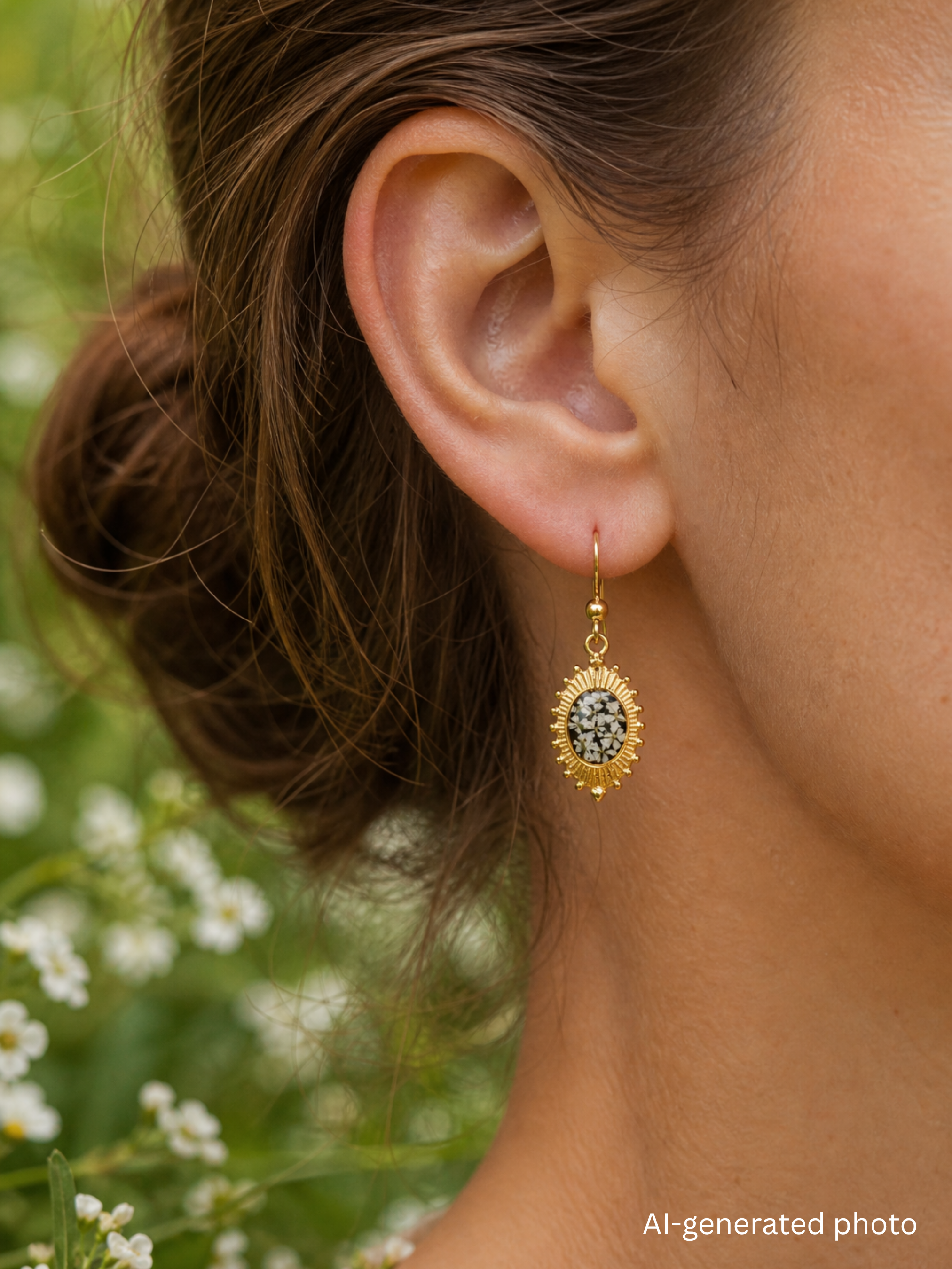 Earrings with wild carrot