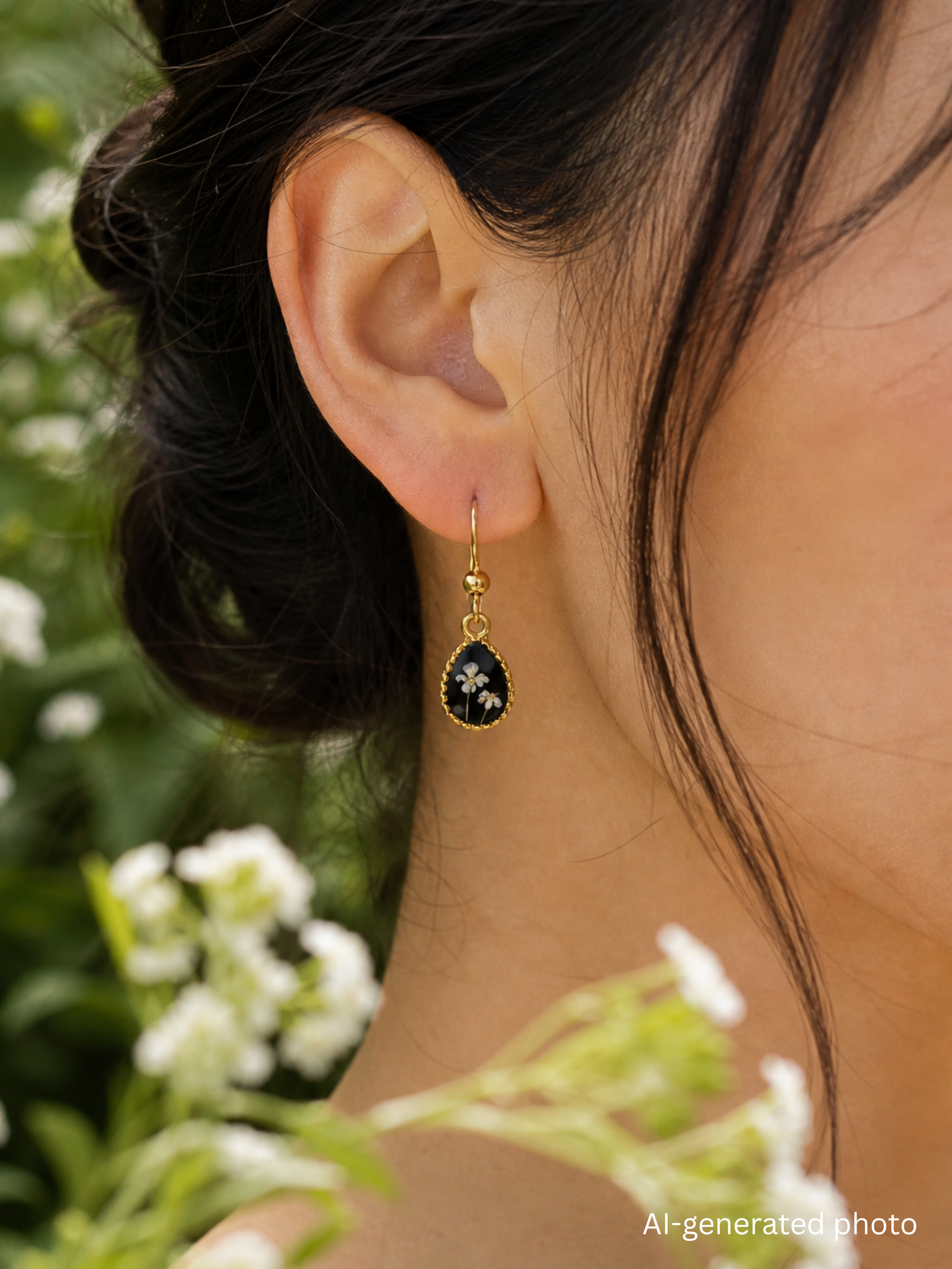 Earrings with wild carrot