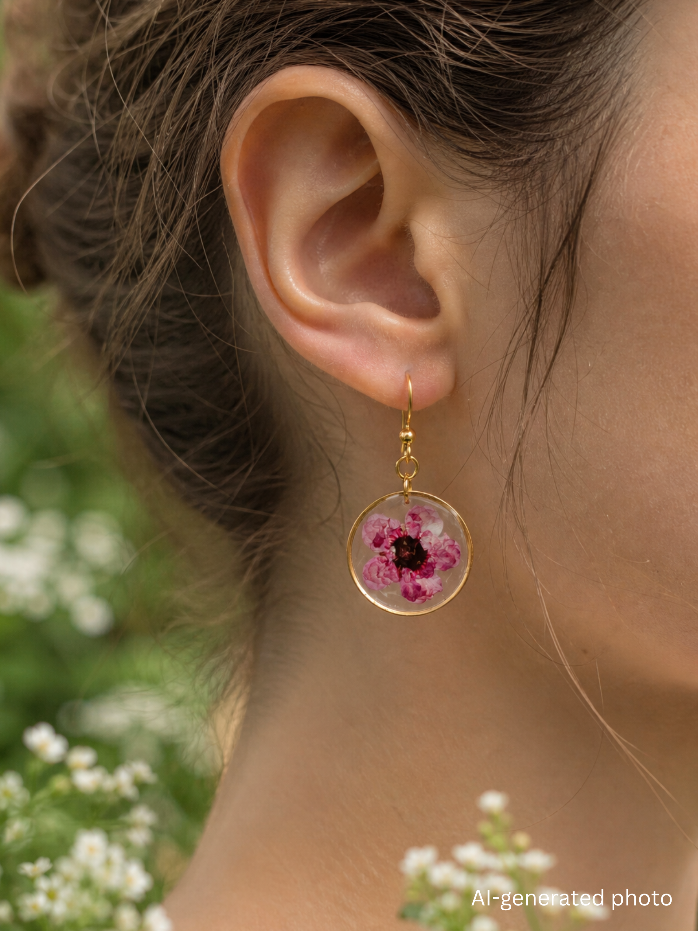 Earrings with plum blossoms