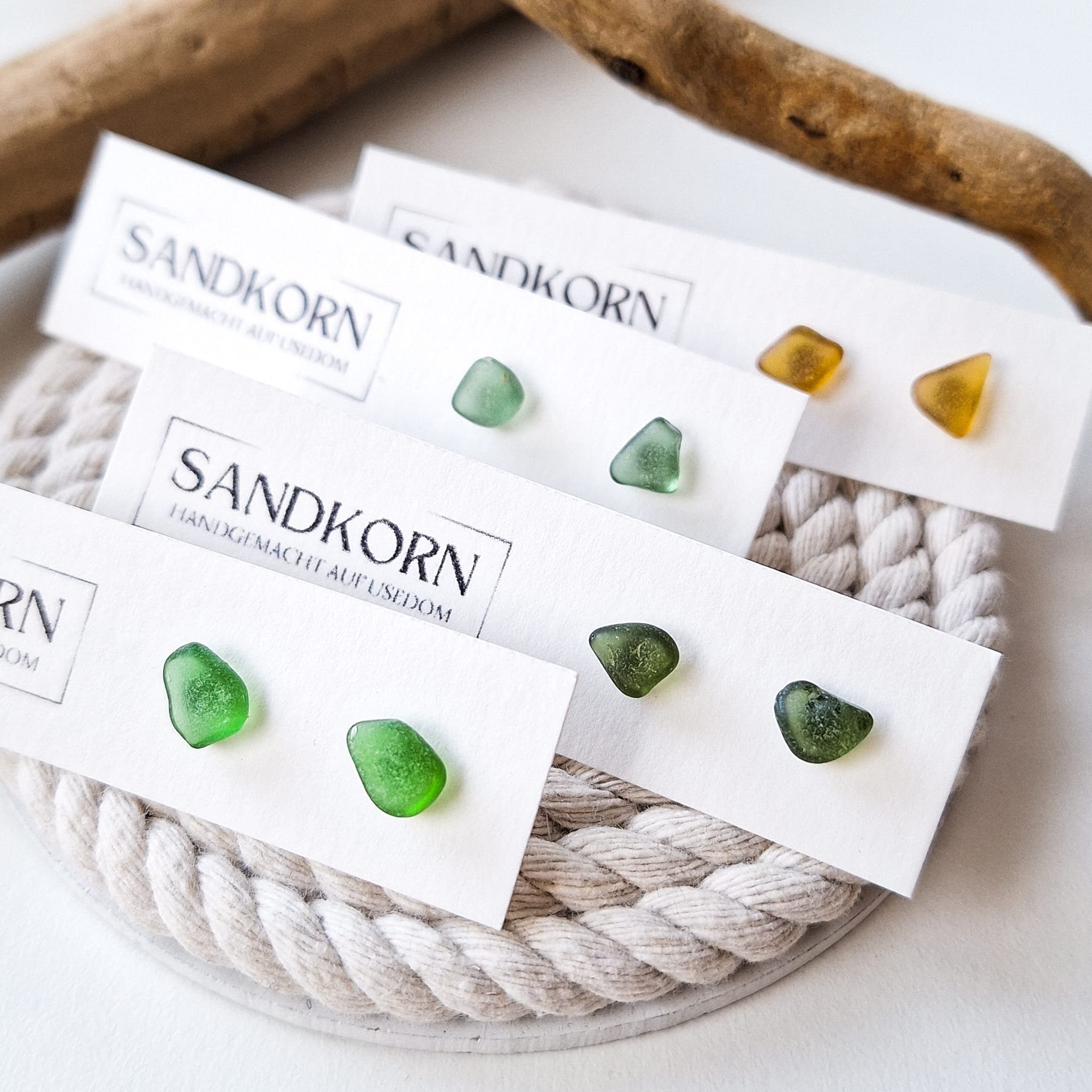 Seeglas-Stecker - Honig - SANDKORN Usedom 