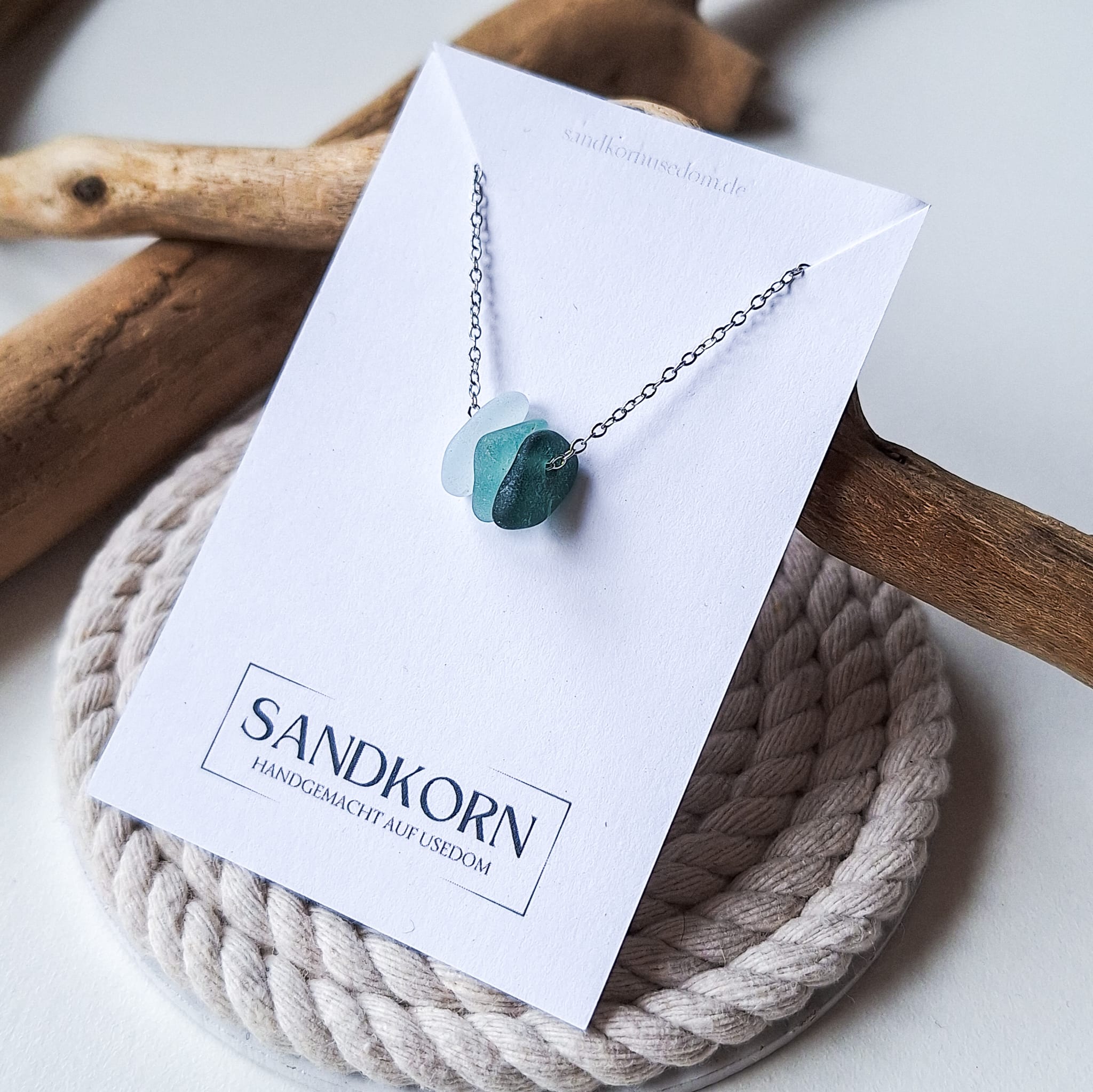 Seeglas-Kette - Teal