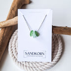 Seeglas-Kette - Drei Grüntöne - SANDKORN Usedom 