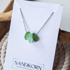 Seeglas-Kette - Drei Grüntöne - SANDKORN Usedom 