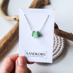 Seeglas-Kette - Drei Grüntöne - SANDKORN Usedom 