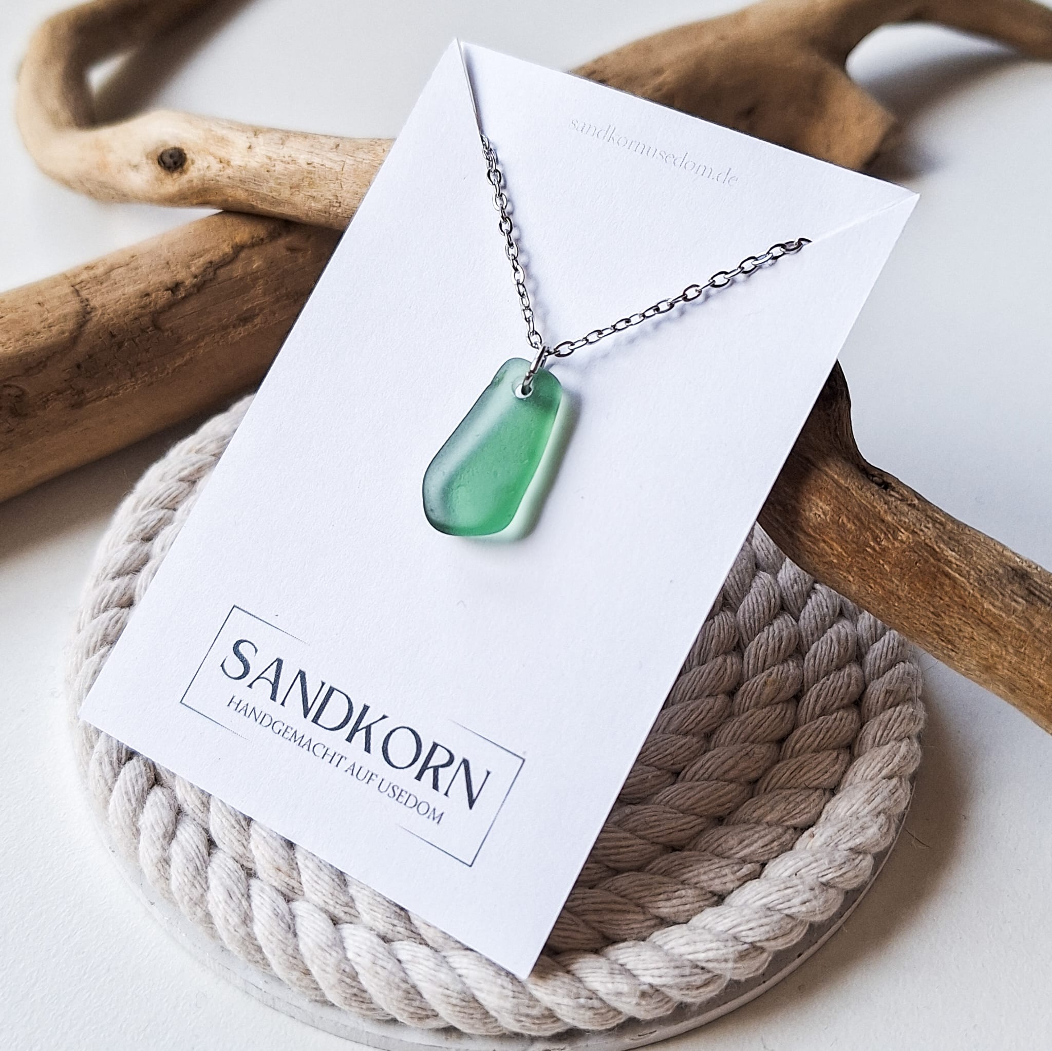 Seeglas-Kette - Teal