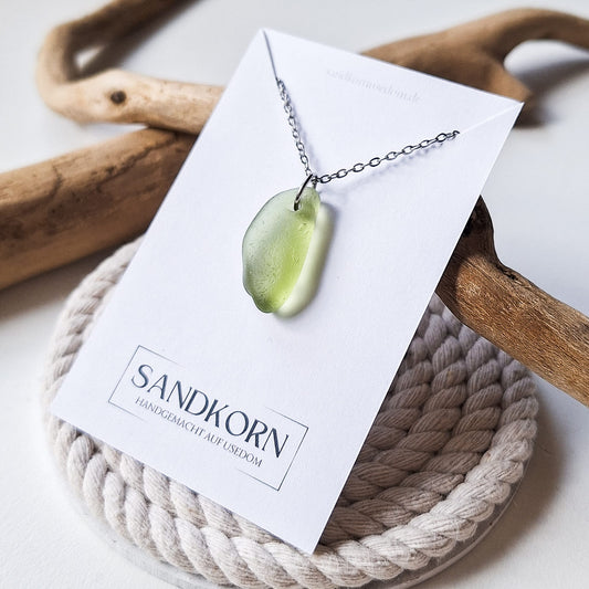 Seeglas-Kette - Olive