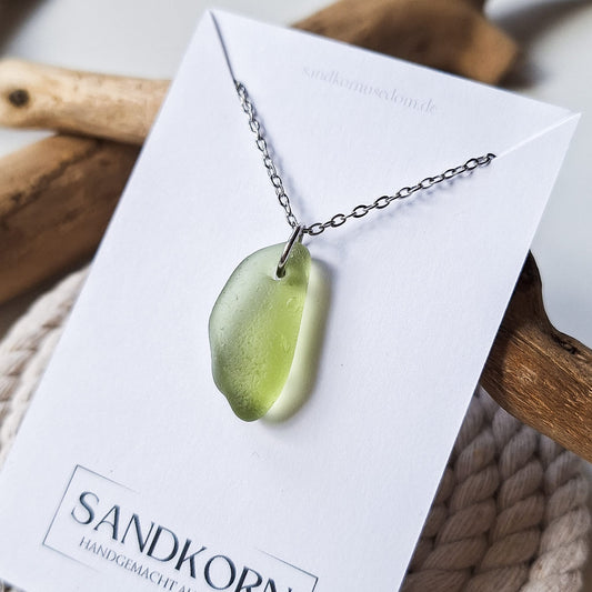 Seeglas-Kette - Olive