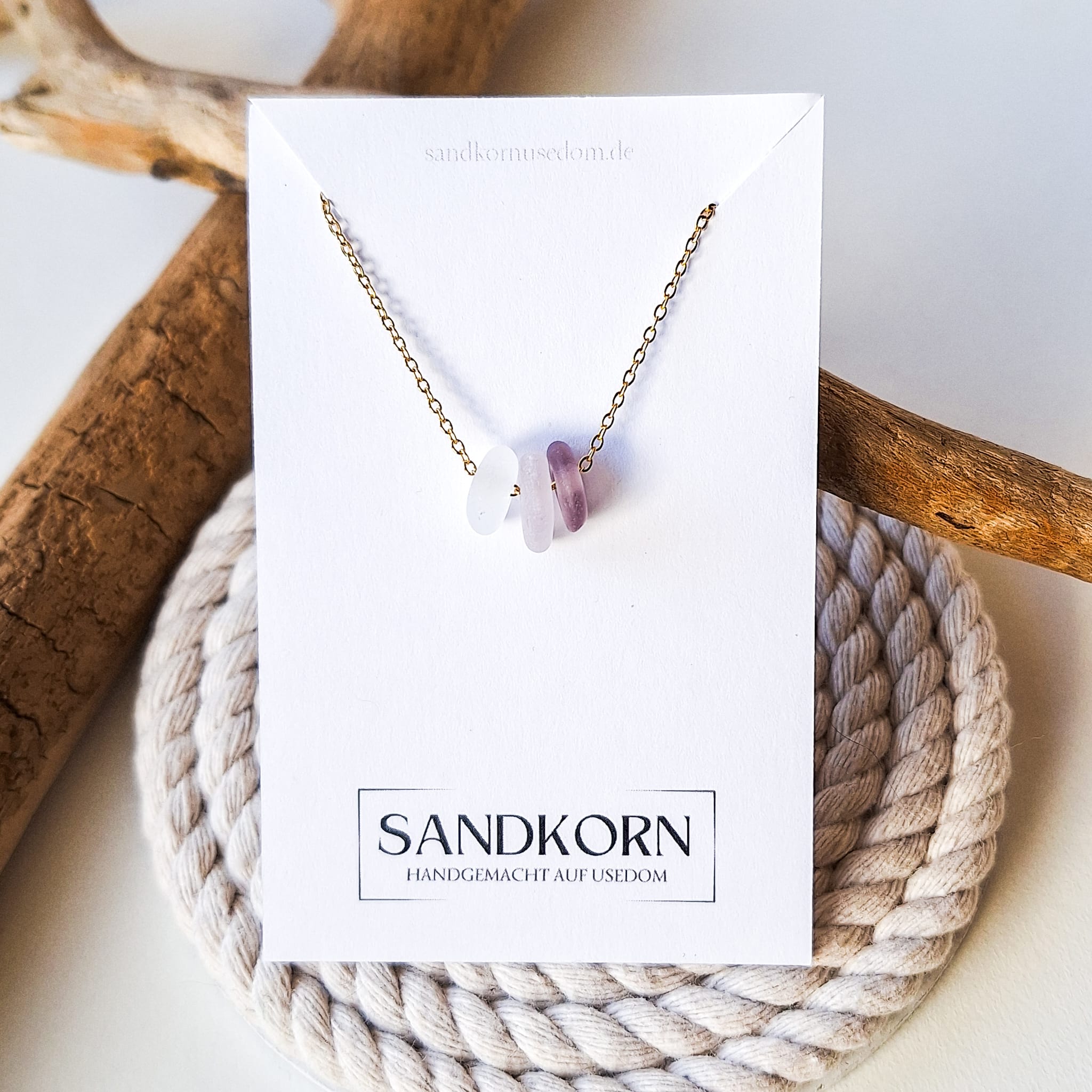 Seeglas-Kette - Lila