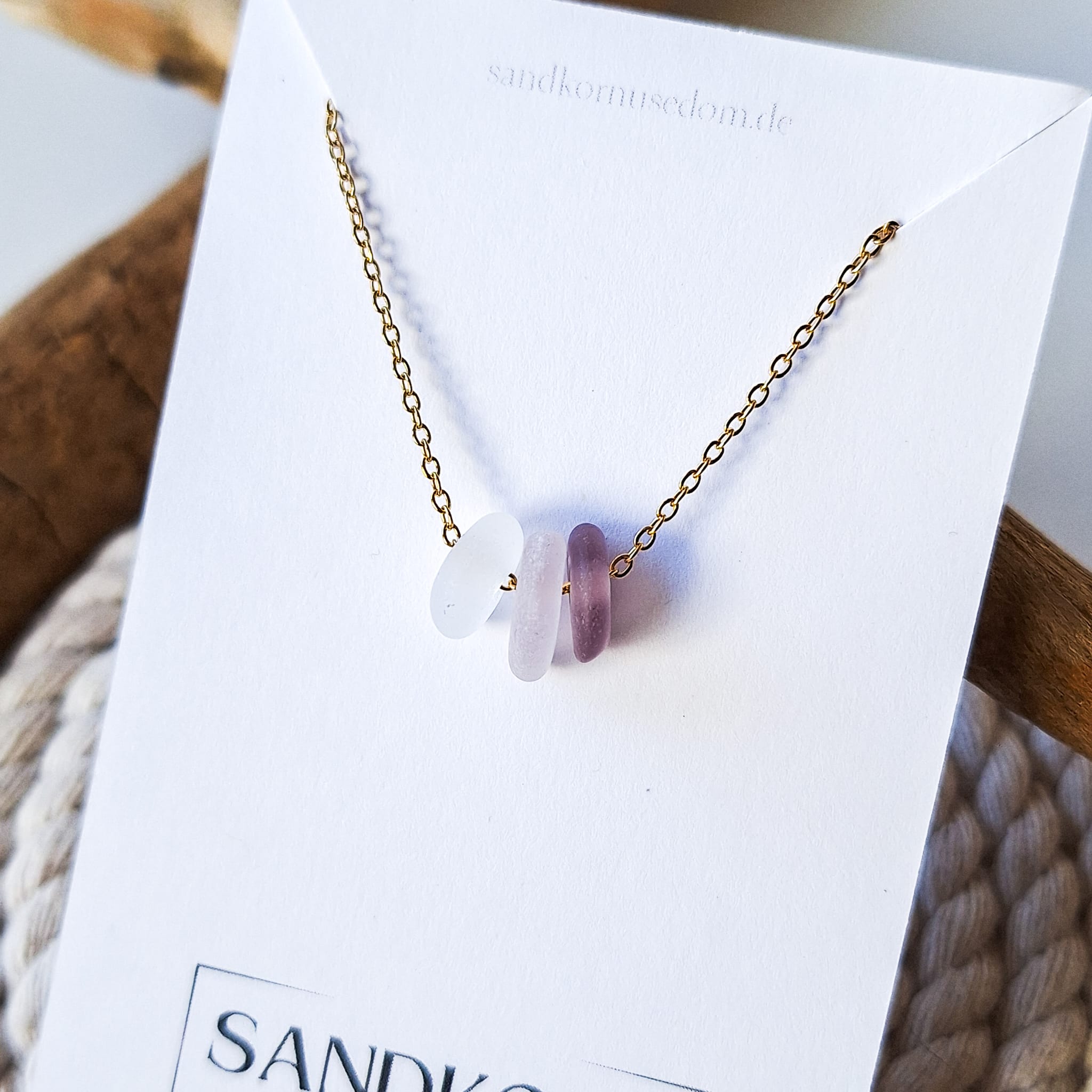 Seeglas-Kette - Lila