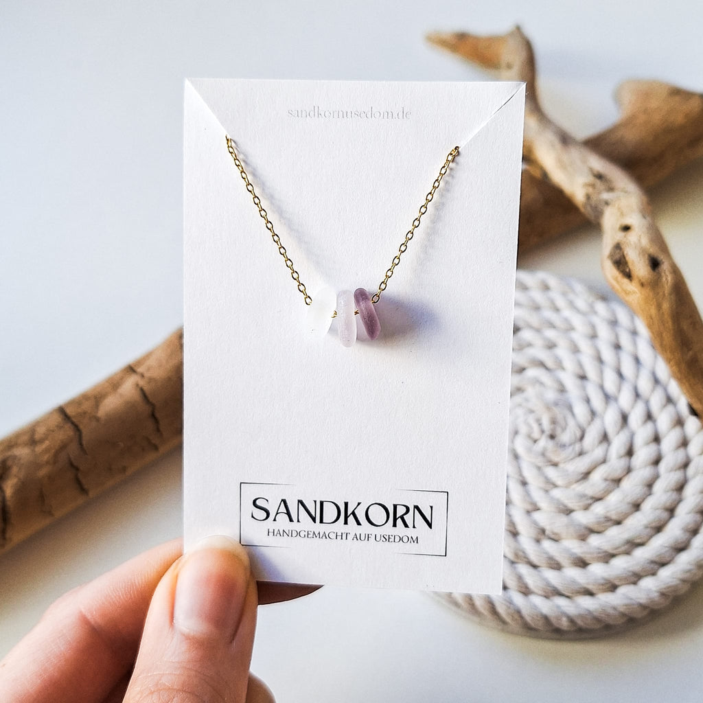 Seeglas-Kette - Lila