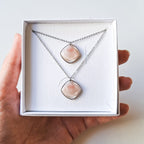 Halsketten-Set mit Plattmuscheln - Silber