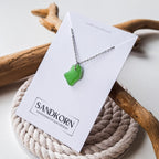 Halskette mit echtem grünem Seeglas | Usedom Schmuck