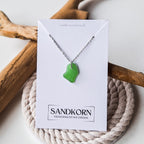 Seeglas-Halskette - Kelly Grün