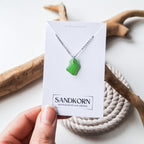 Seeglas-Halskette - Kelly Grün