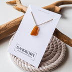 Seeglas-Halskette - Bernsteinbraun