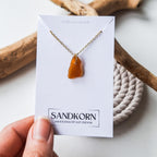 Seeglas-Halskette - Bernsteinbraun