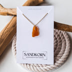 Seeglas-Halskette - Bernsteinbraun