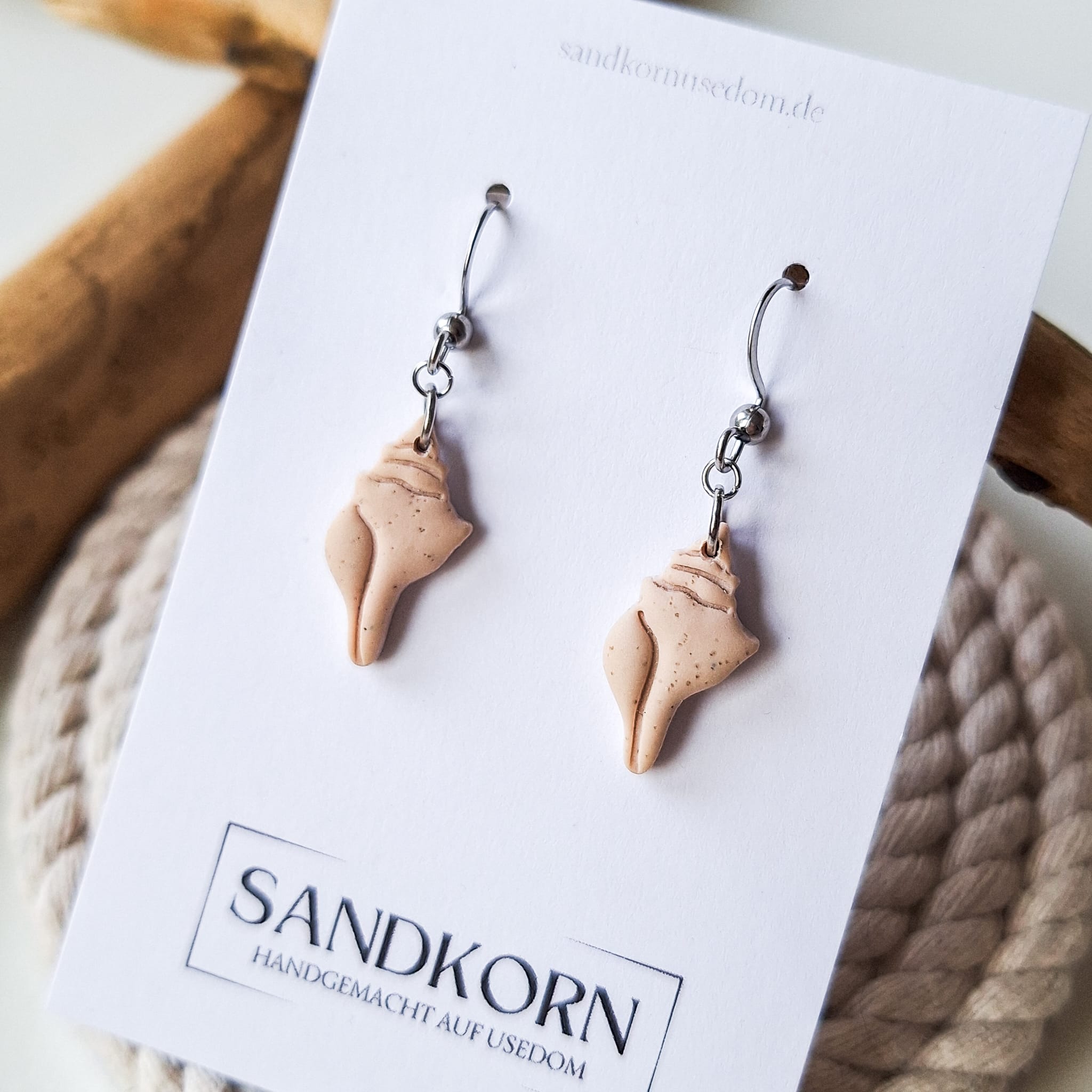 Ohrringe mit Strandsand - Muscheln