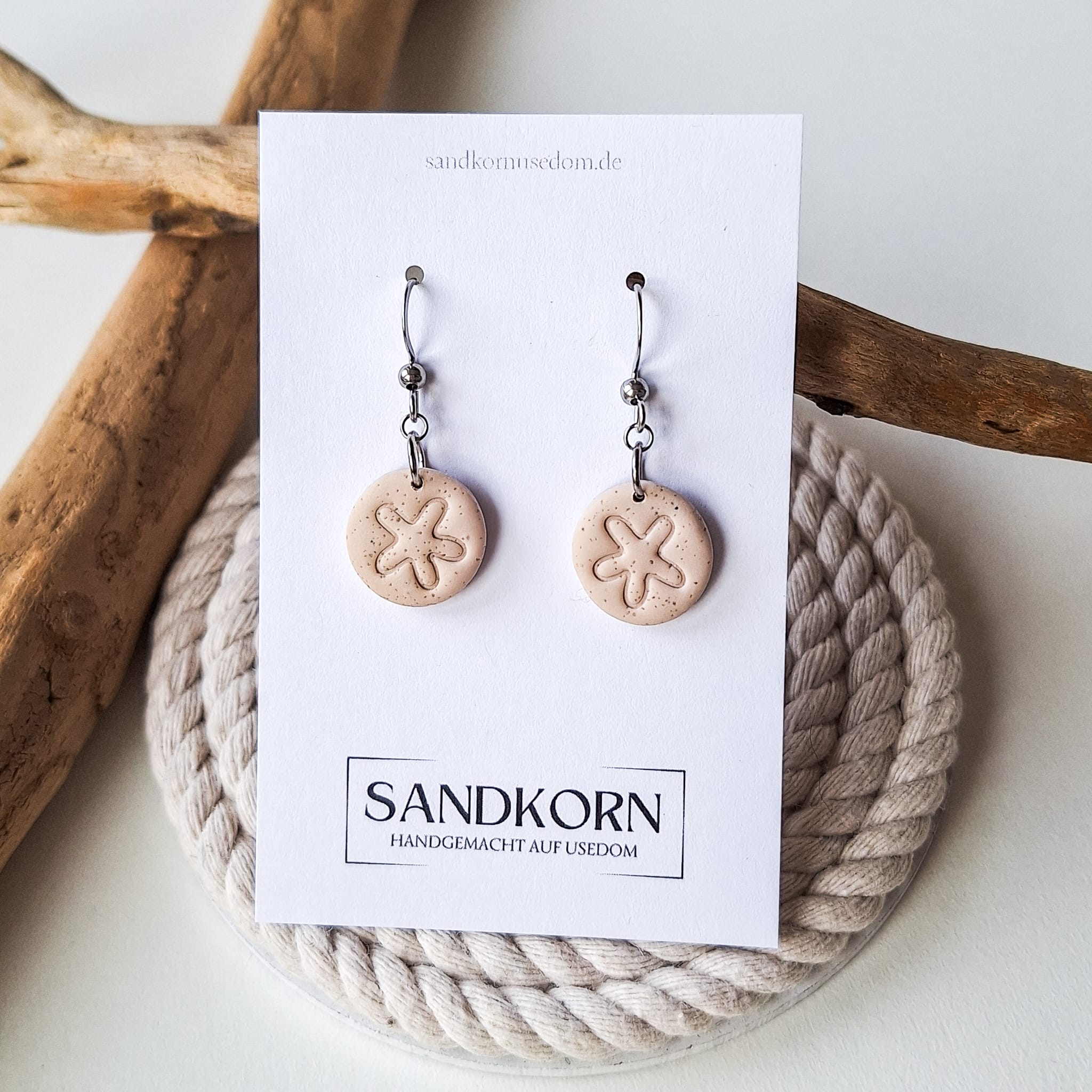 Ohrringe mit Strandsand - Sanddollar