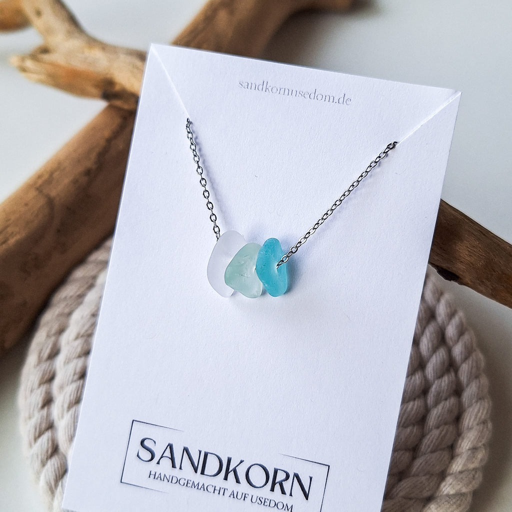Seeglas-Kette - Türkistöne