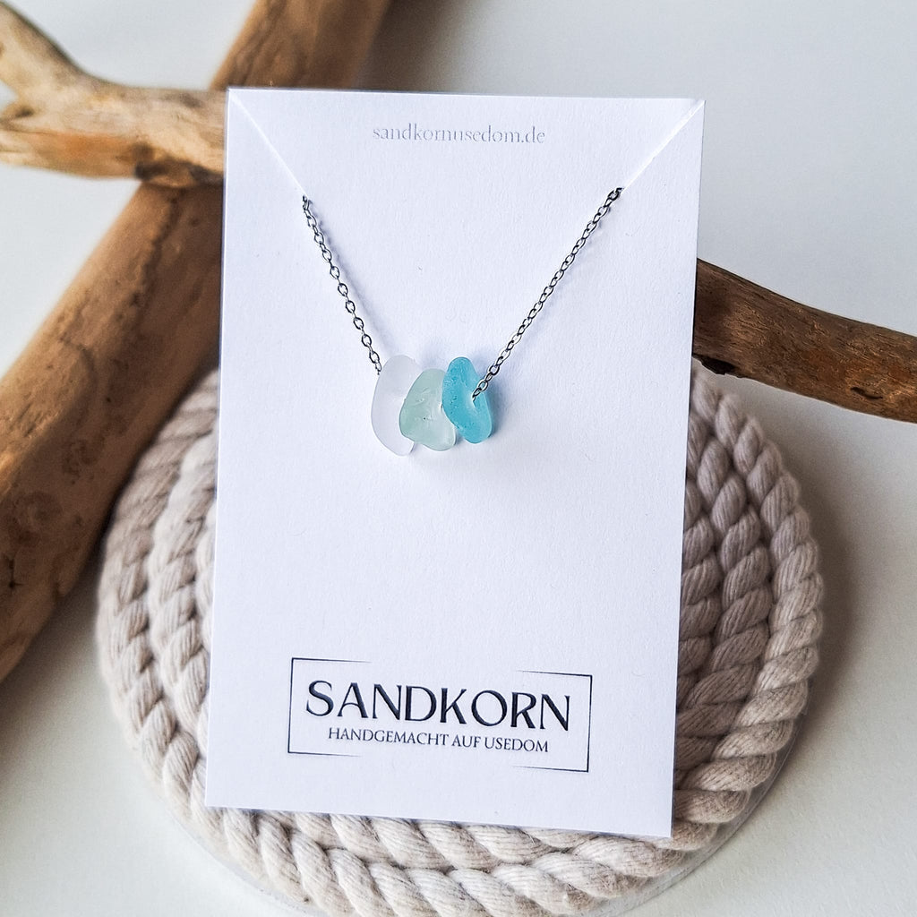 Seeglas-Kette - Türkistöne