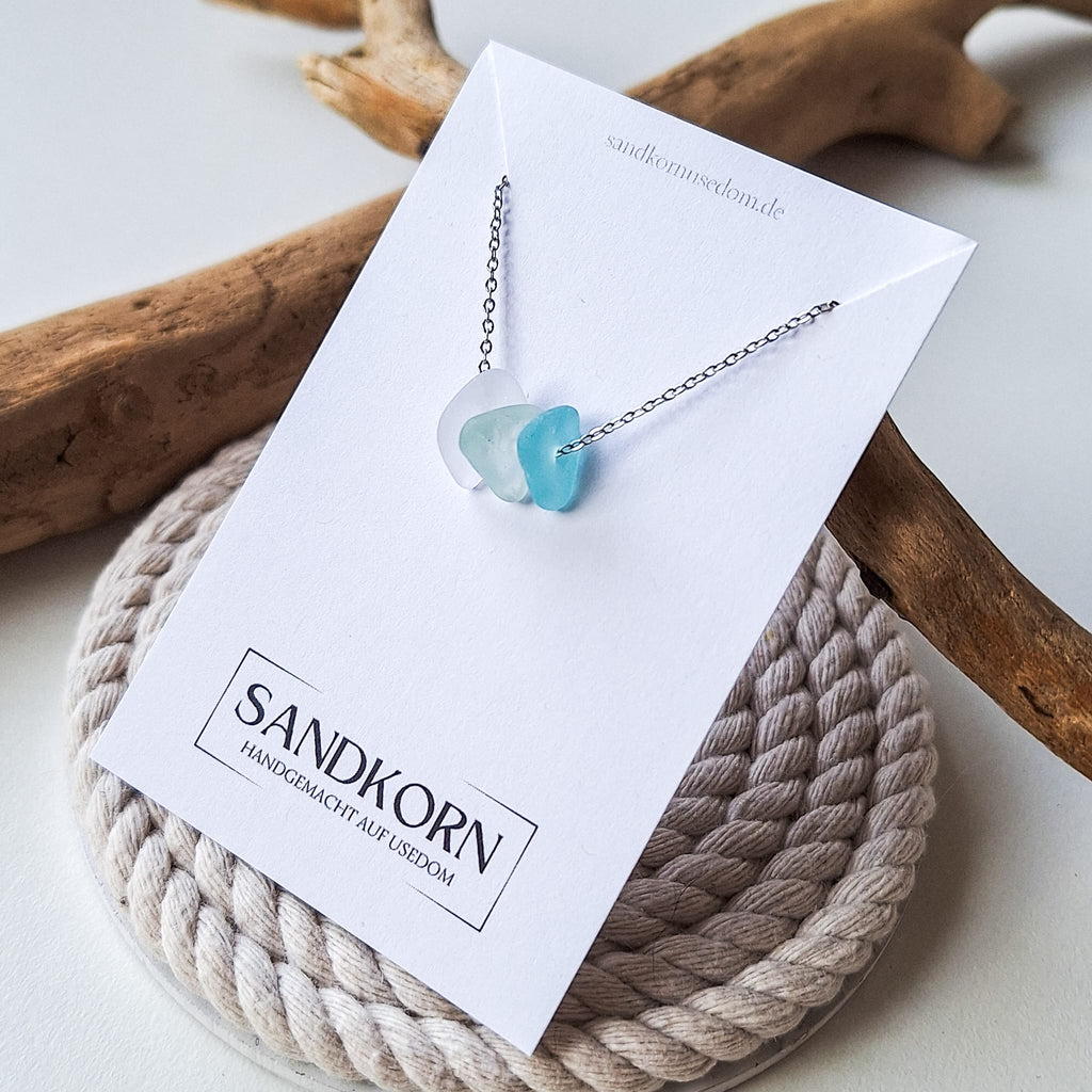 Seeglas-Kette - Türkistöne