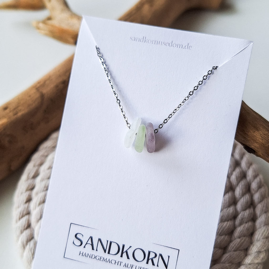 Seeglas-Kette - Pastelltöne