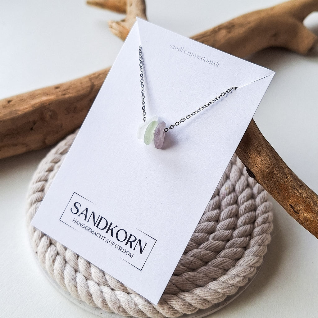 Seeglas-Kette - Pastelltöne