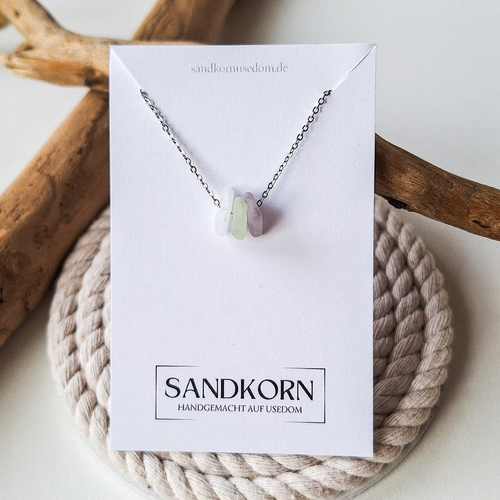 Seeglas-Kette - Pastelltöne