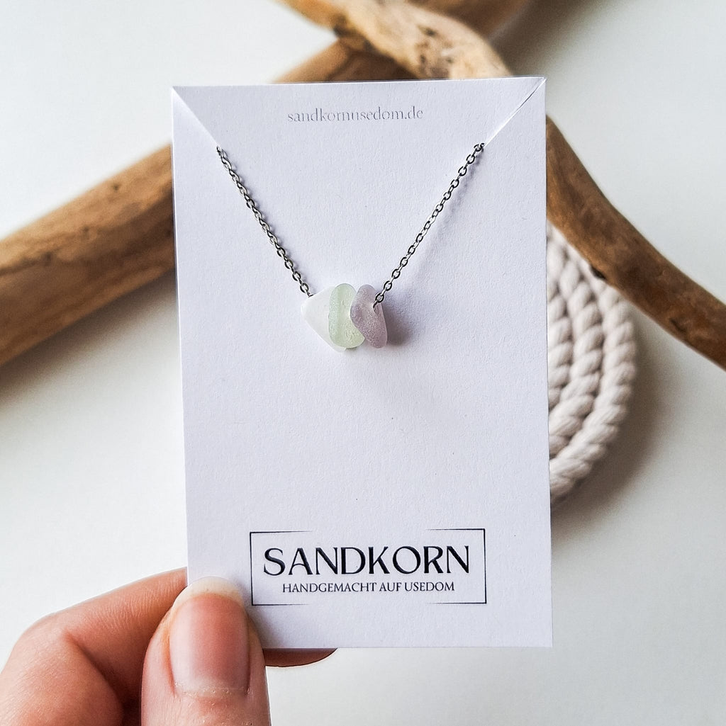 Seeglas-Kette - Pastelltöne