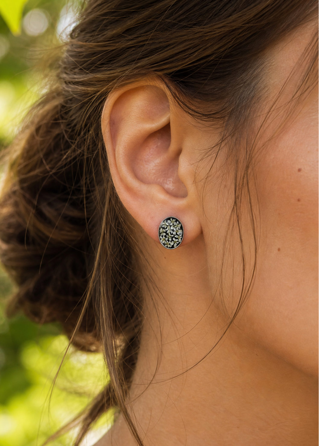 Elegante Ohrstecker mit echten Blüten | Usedom Schmuck