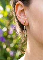 Dezente Ohrringe mit echten Blüten | Usedom Schmuck | Romantische Ohrringe mit echten Pflanzen | Naturschmuck