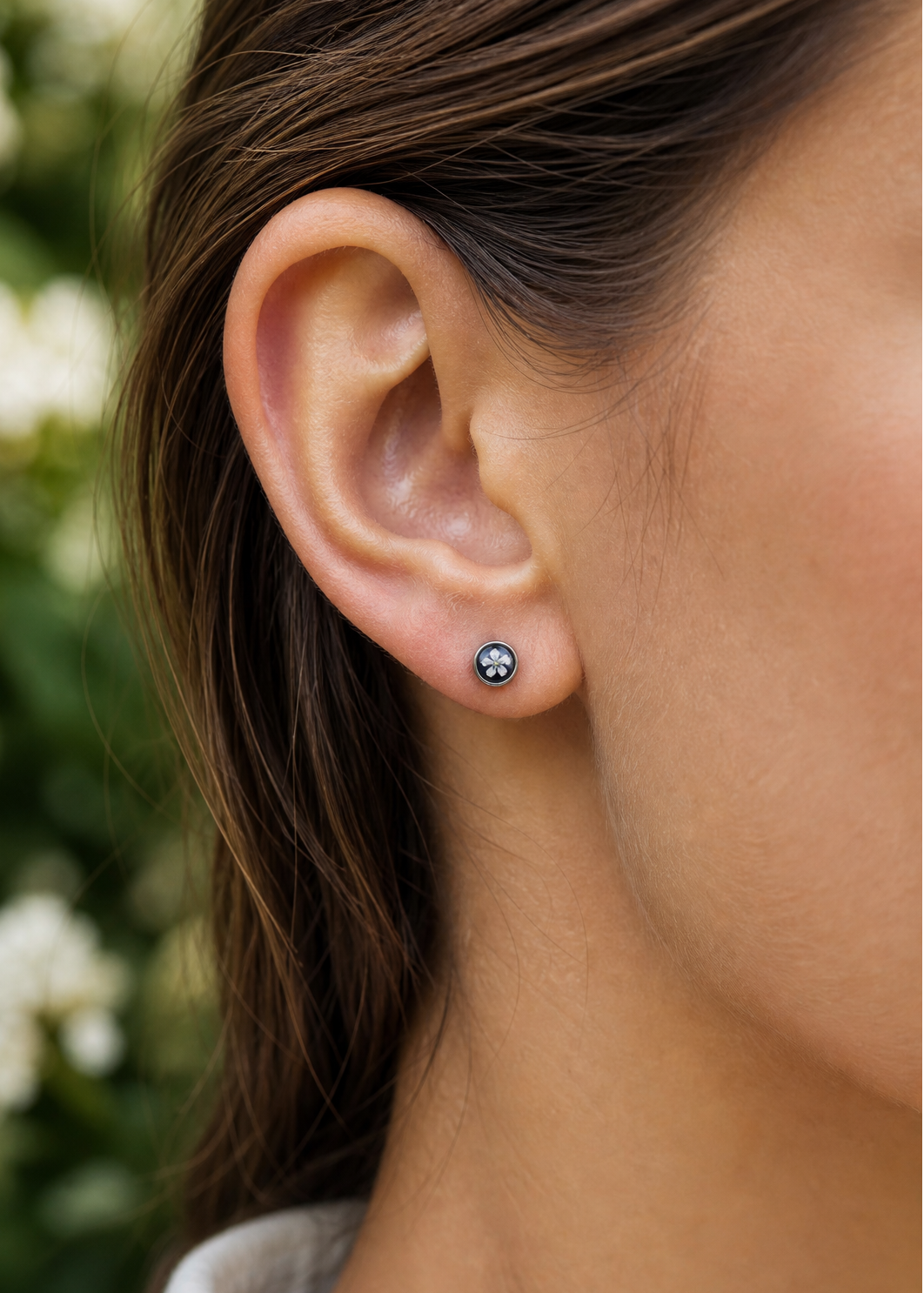 Winzige Ohrstecker mit echten Blüten | Für Allergiker geeignet | Nickelfreie Ohrstecker | Allergieschmuck | Chirurgenstahl Ohrstecker | Kinderschmuck | Ohrringe für Kinder | Gesundheitsstecker Blume | Ohrringe mit Pflanzen