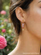 Romantische Ohrringe mit Blüten und Süßwasserperlen | Usedom Schmuck | Sandkorn Usedom | Allergiefreundliche Ohrringe | Nickelfreier Schmuck | PVD-vergoldeter Schmuck | Bridgerton Ohrringe | Cottagecore Jewelry
